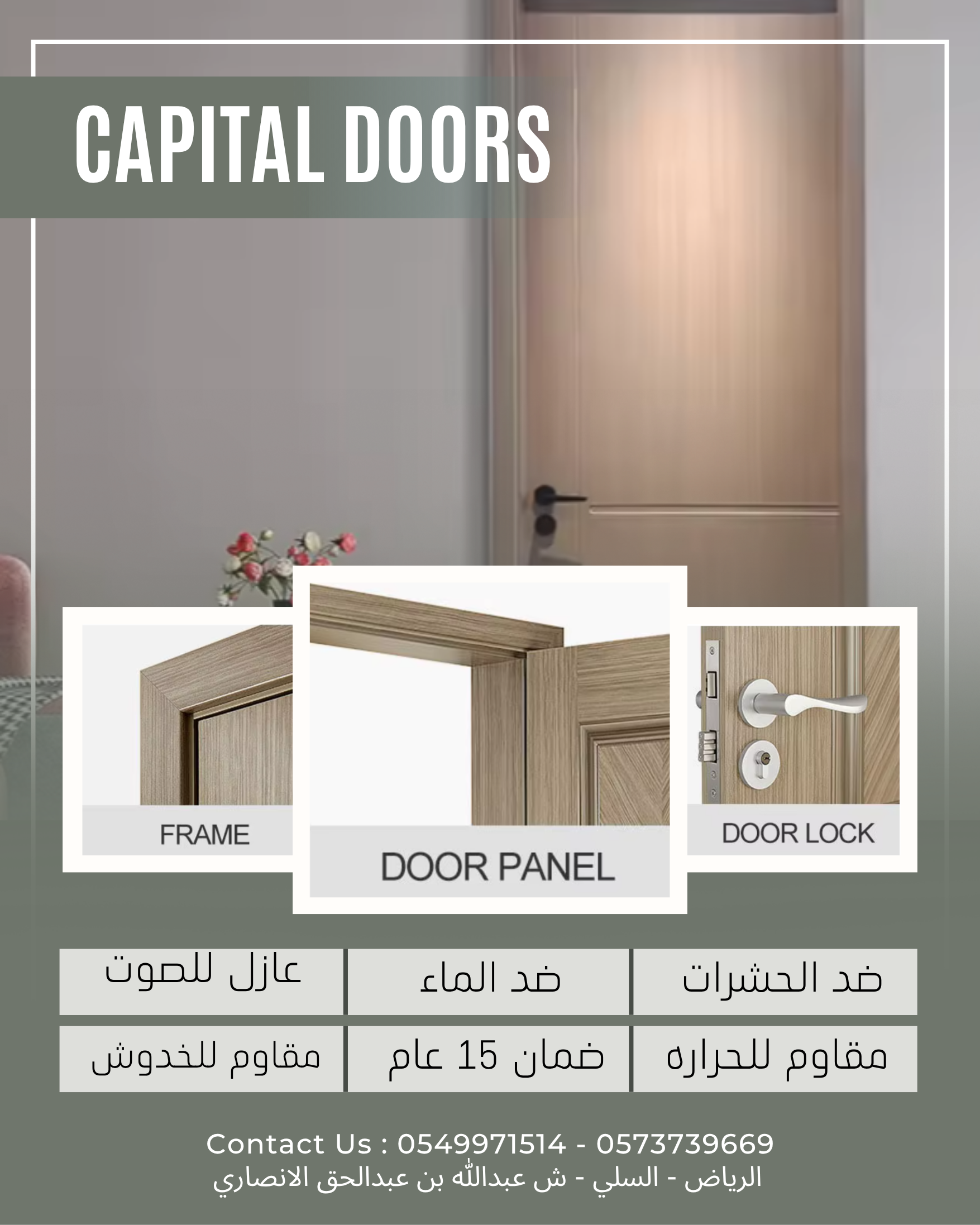 تفاصيل مكونات الأبواب